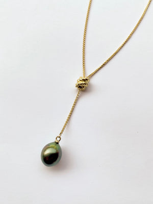 Knot + Tahitian Pearl Lariat